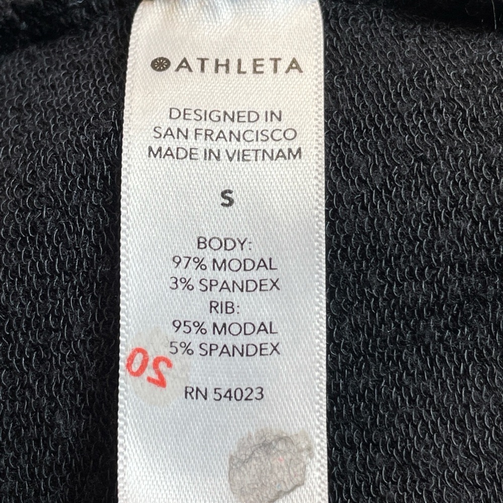 Athleta Pranayama Wrap Cardigan Small Black Thumb Hole Heavy Modal Blend Pockets - Picture 4 of 13